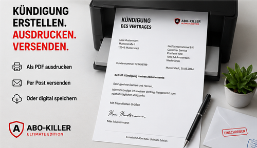 Abo-Killer ULTIMATE | Finanz-Dashboard & Kündigungs-Generator | Abofalle kündigen | Spar-Tracker Vorlage | Haushaltsbuch | Geld sparen Tool