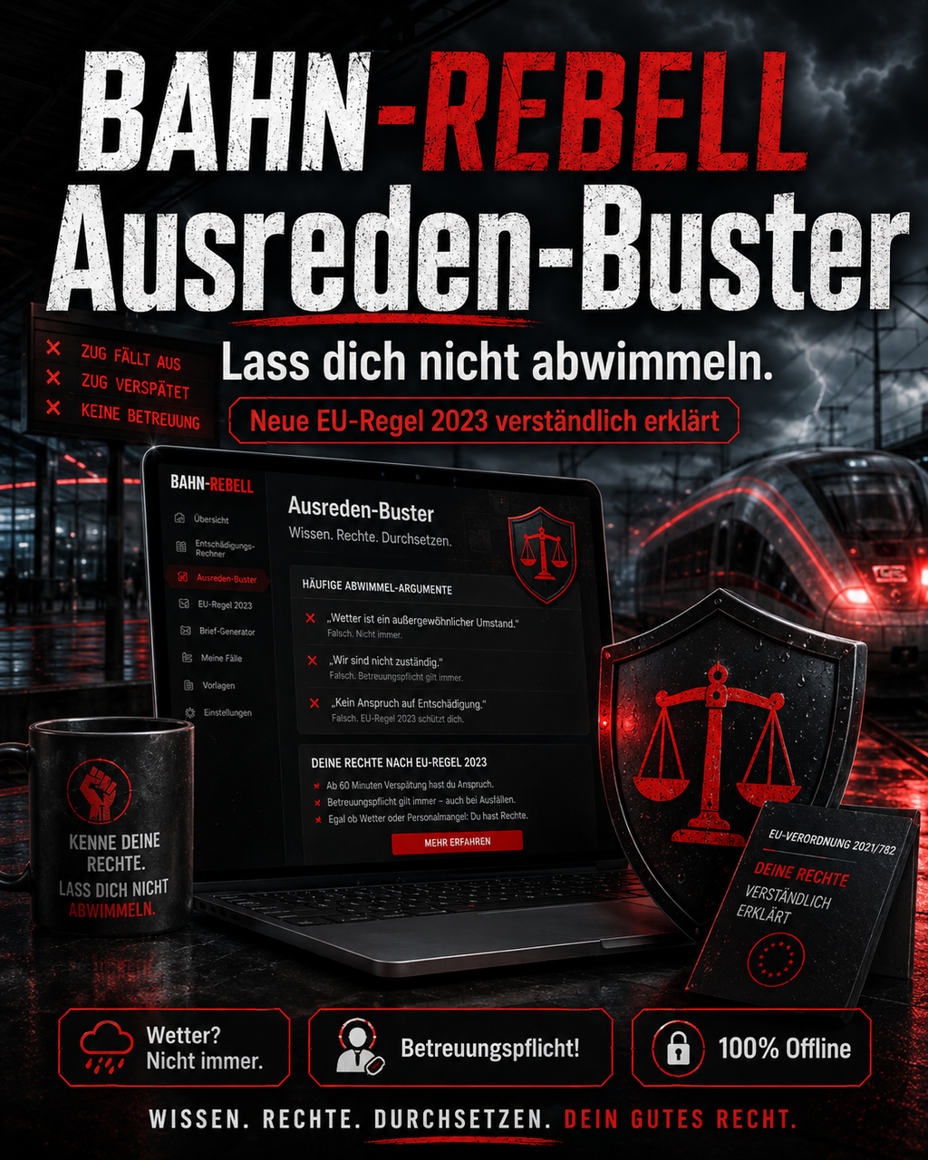 Bahn Rebell | Fahrgastrechte Entschädigung EU 2021 Rechner | Deutsche Bahn Verspätung Mahnung | Taxi Hotel Erstattung Musterbrief